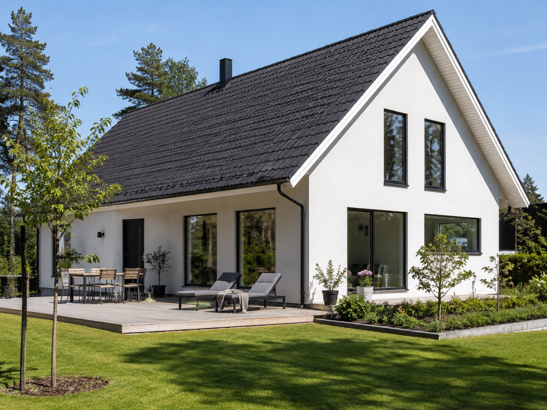 Villa Havblikk, hvit enebolig med saltak
